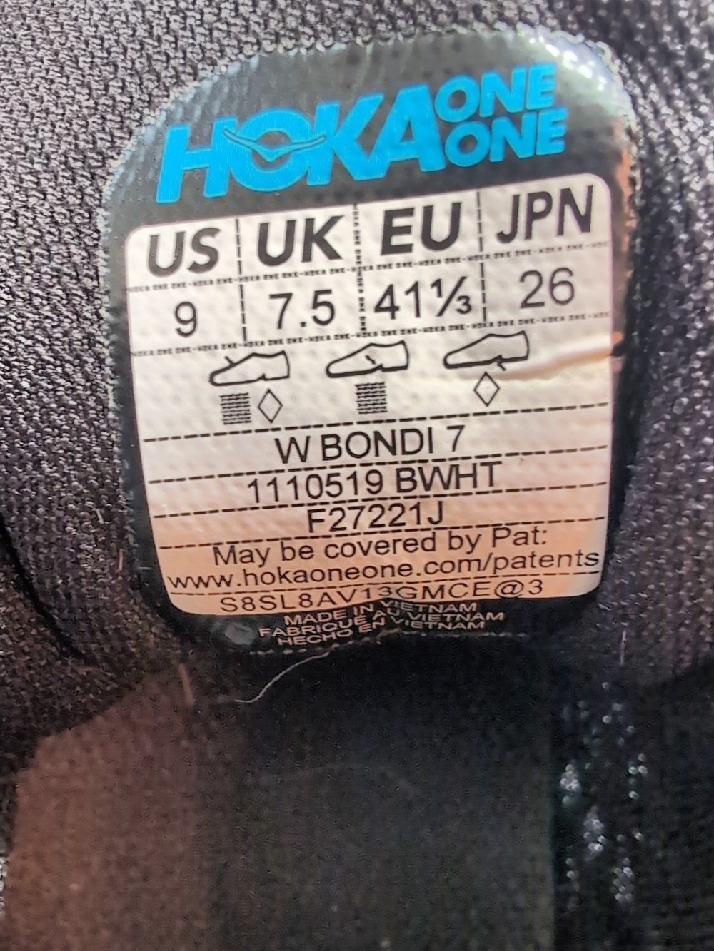 Hoka Bondi 7 Black and Gray Women's Running Sneakers Size 9 - Picture 7 of 10
